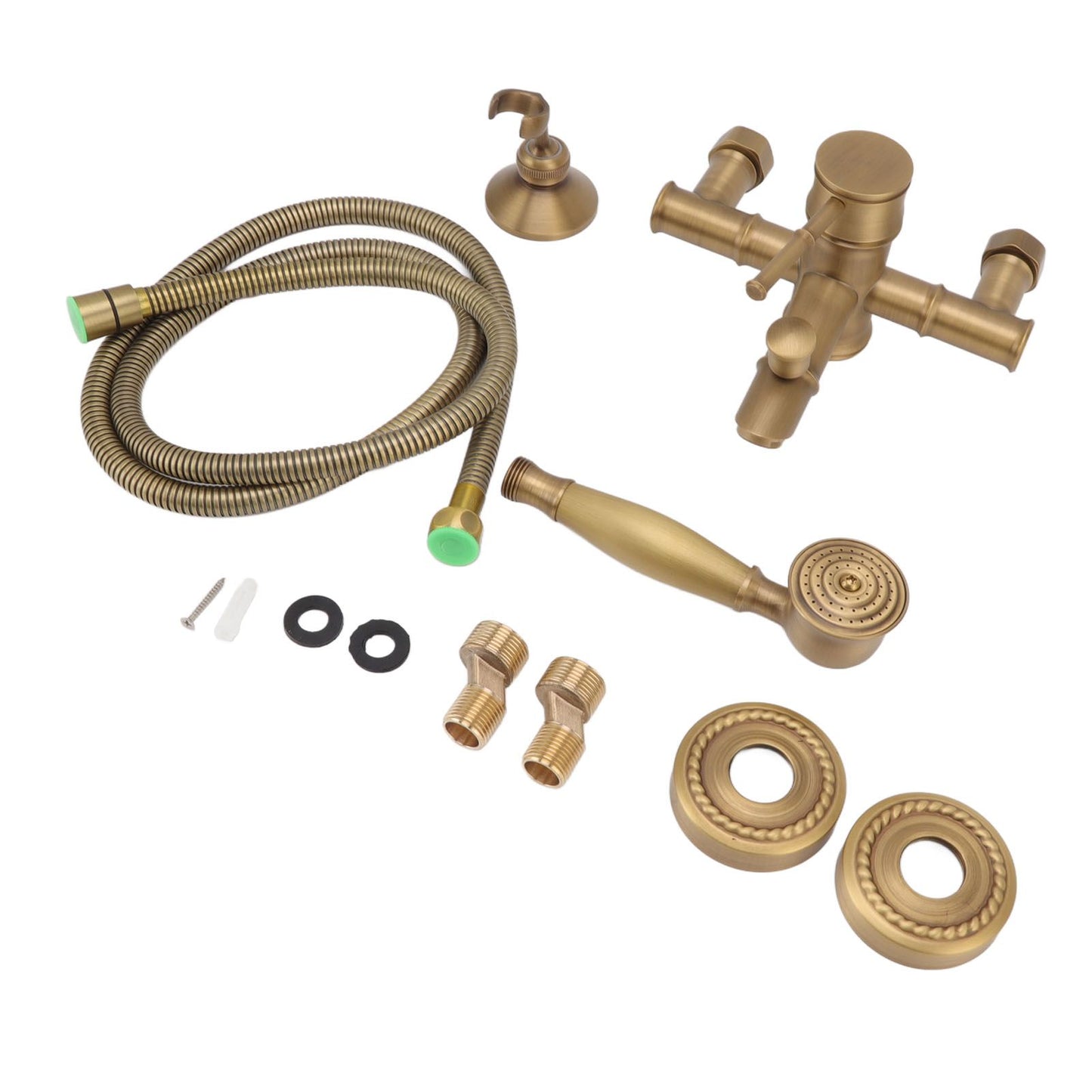 Brass Bathroom Shower European Antique Simple Wall Mount Handheld Shower Set with Accessories for Bathroom V1294-YM0521-3112220097011