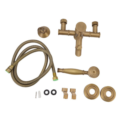 Brass Bathroom Shower European Antique Simple Wall Mount Handheld Shower Set with Accessories for Bathroom V1294-YM0521-3112220097011