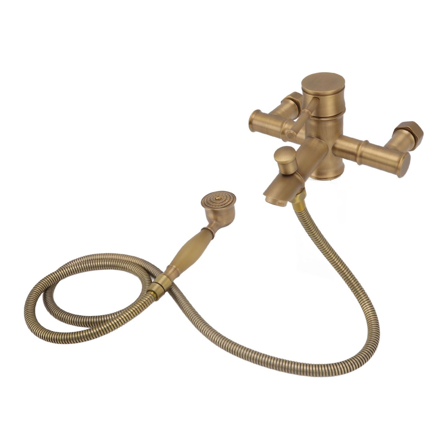 Brass Bathroom Shower European Antique Simple Wall Mount Handheld Shower Set with Accessories for Bathroom V1294-YM0521-3112220097011