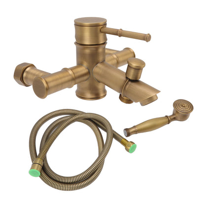 Brass Bathroom Shower European Antique Simple Wall Mount Handheld Shower Set with Accessories for Bathroom V1294-YM0521-3112220097011