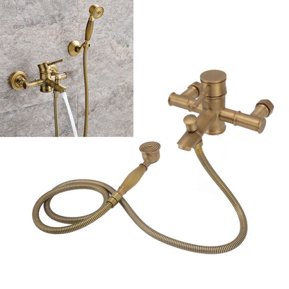 Brass Bathroom Shower European Antique Simple Wall Mount Handheld Shower Set with Accessories for Bathroom V1294-YM0521-3112220097011