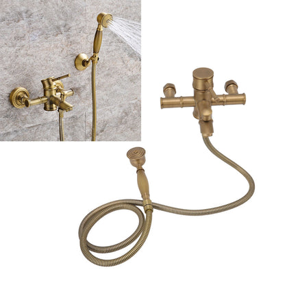 Brass Bathroom Shower European Antique Simple Wall Mount Handheld Shower Set with Accessories for Bathroom V1294-YM0521-3112220097011