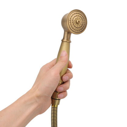 Brass Bathroom Shower European Antique Simple Wall Mount Handheld Shower Set with Accessories for Bathroom V1294-YM0521-3112220097011