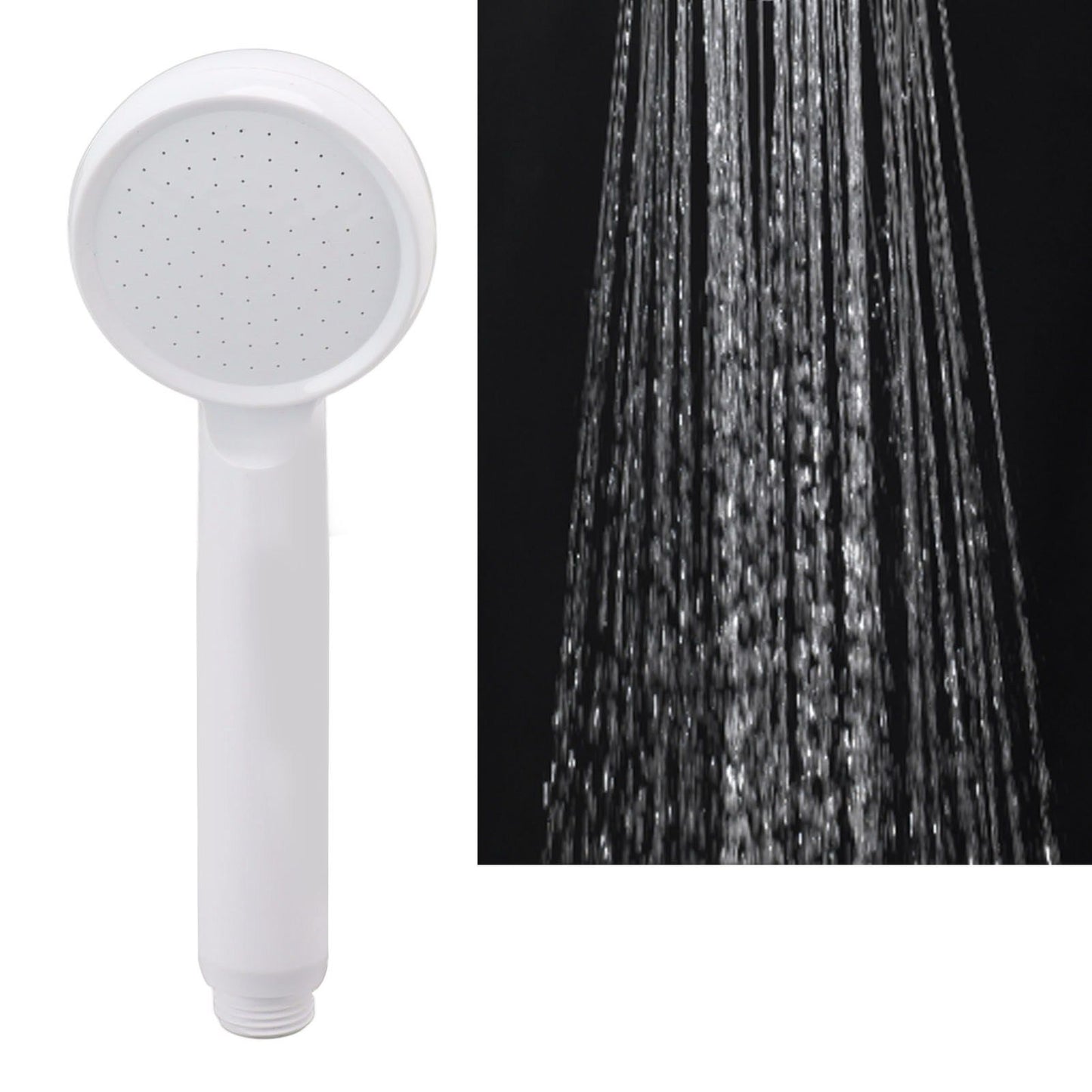 Rain Shower Head Simple Thicken Baking Process Handheld Shower Head with Ergonomic Handle for Bathroom White V1294-YM0521-3112230003011