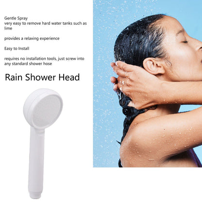 Rain Shower Head Simple Thicken Baking Process Handheld Shower Head with Ergonomic Handle for Bathroom White V1294-YM0521-3112230003011