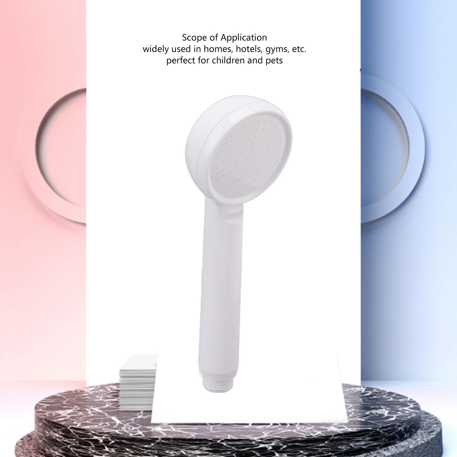 Rain Shower Head Simple Thicken Baking Process Handheld Shower Head with Ergonomic Handle for Bathroom White V1294-YM0521-3112230003011