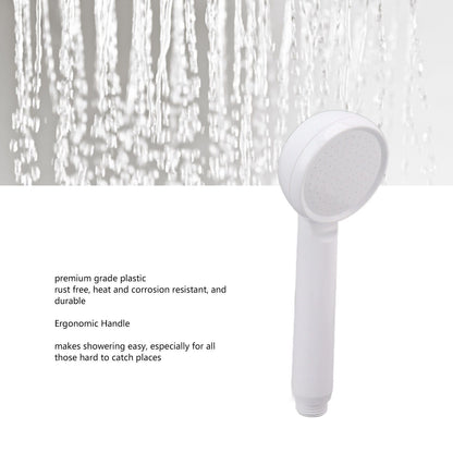 Rain Shower Head Simple Thicken Baking Process Handheld Shower Head with Ergonomic Handle for Bathroom White V1294-YM0521-3112230003011
