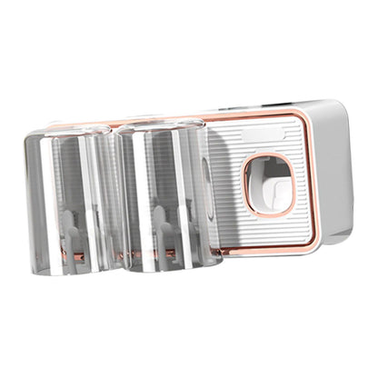 Toothbrush Shelf Drilling Free Toothbrush Holder Rack with Automatic Toothpaste Dispenser White V1294-YM0521-3112230003412