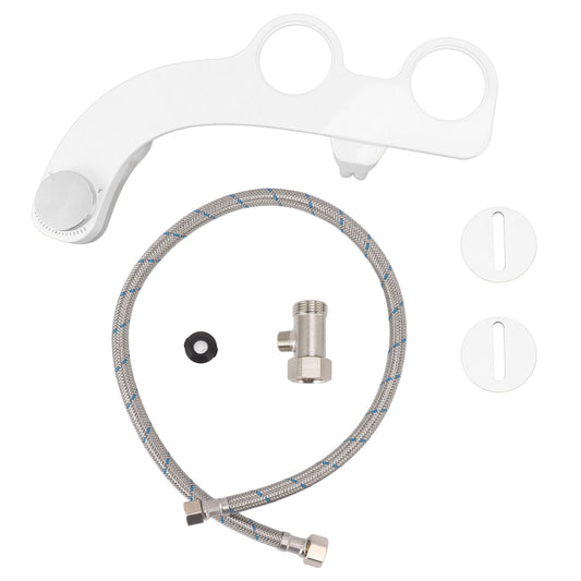 Bidet Attachment with Dual Nozzles Non Electric 7/8 Copper Tee Self Cleaning Water Bidet for Frontal and Rear V1294-YM0521-3112230009411