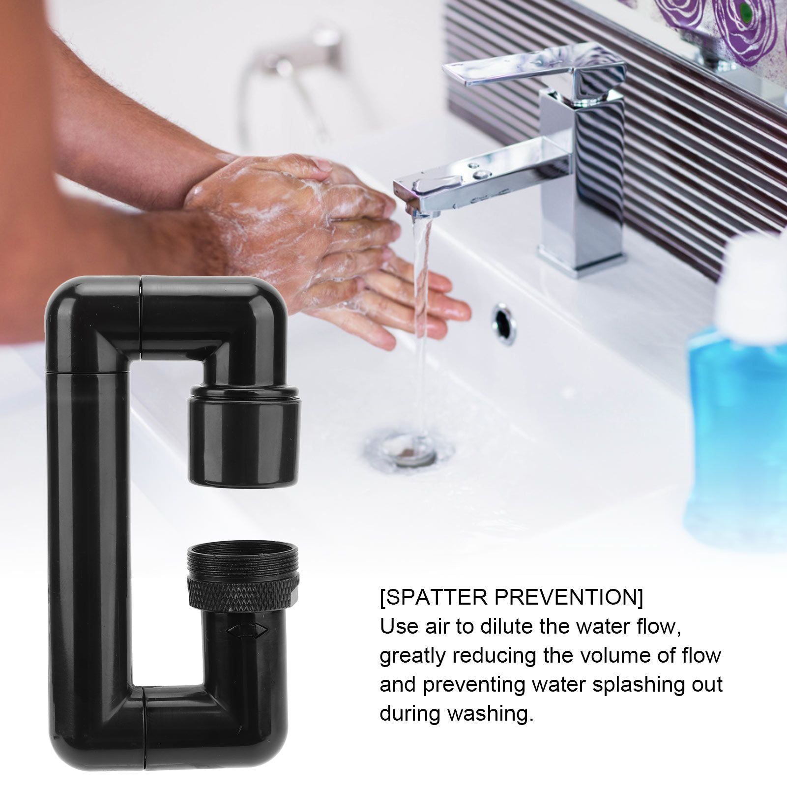 Rotating Telescopic Faucet Mechanical Swivel Arm Faucet for Kitchen Bathroom Sink Washbasin Black V1294-YM0521-3112230010911
