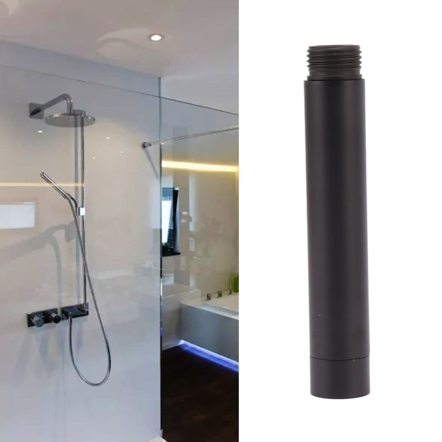 Shower Arm Stainless Steel Modern Elegant Shower Extension Pipe for Bathroom Black V1294-YM0521-3112230011711