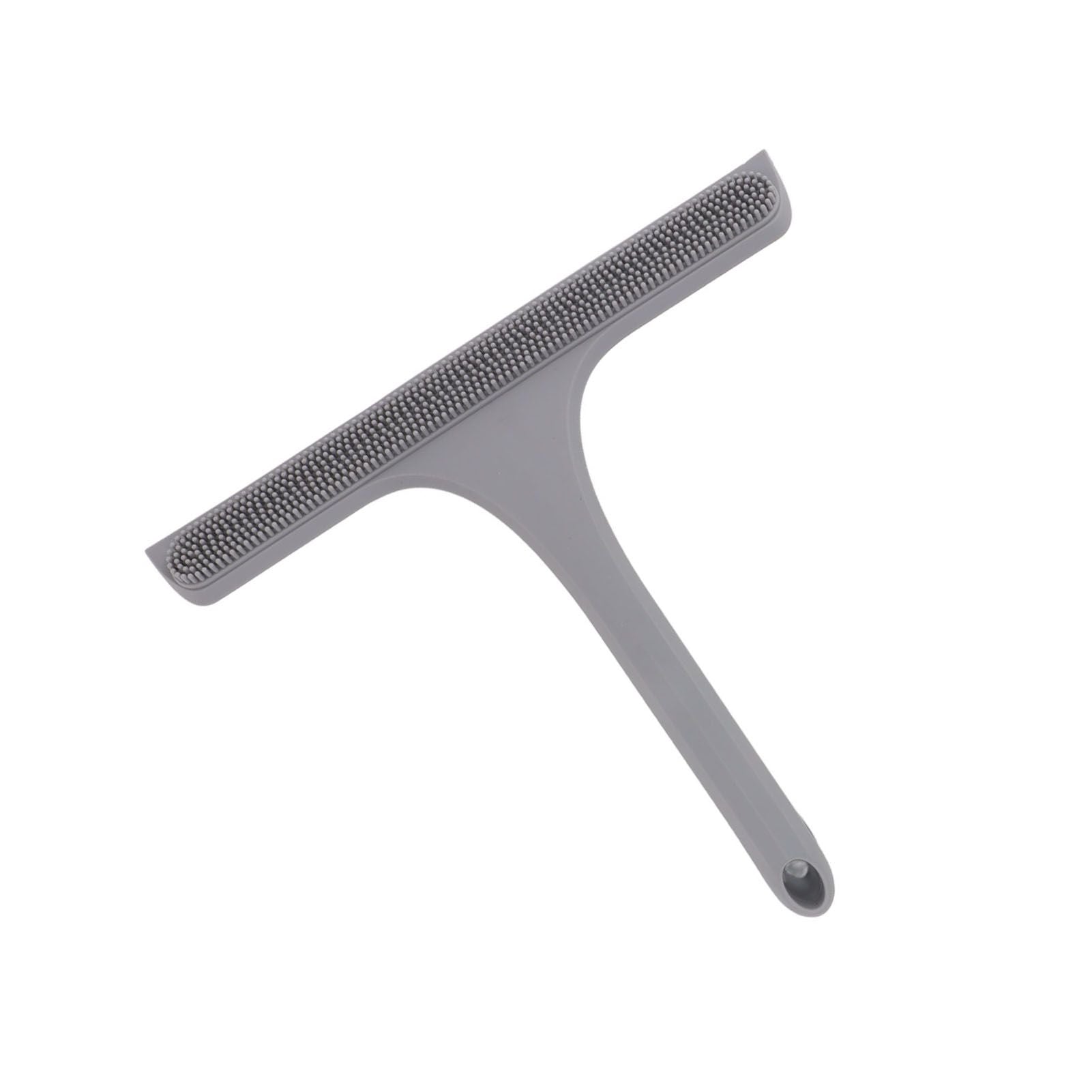 Glass Wiper with Non Slip Handle Silicone Window Cleaner Squeegee for Bathroom Windows Kitchen Mirror Grey V1294-YM0521-3112230011812