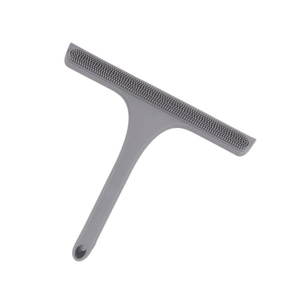 Glass Wiper with Non Slip Handle Silicone Window Cleaner Squeegee for Bathroom Windows Kitchen Mirror Grey V1294-YM0521-3112230011812