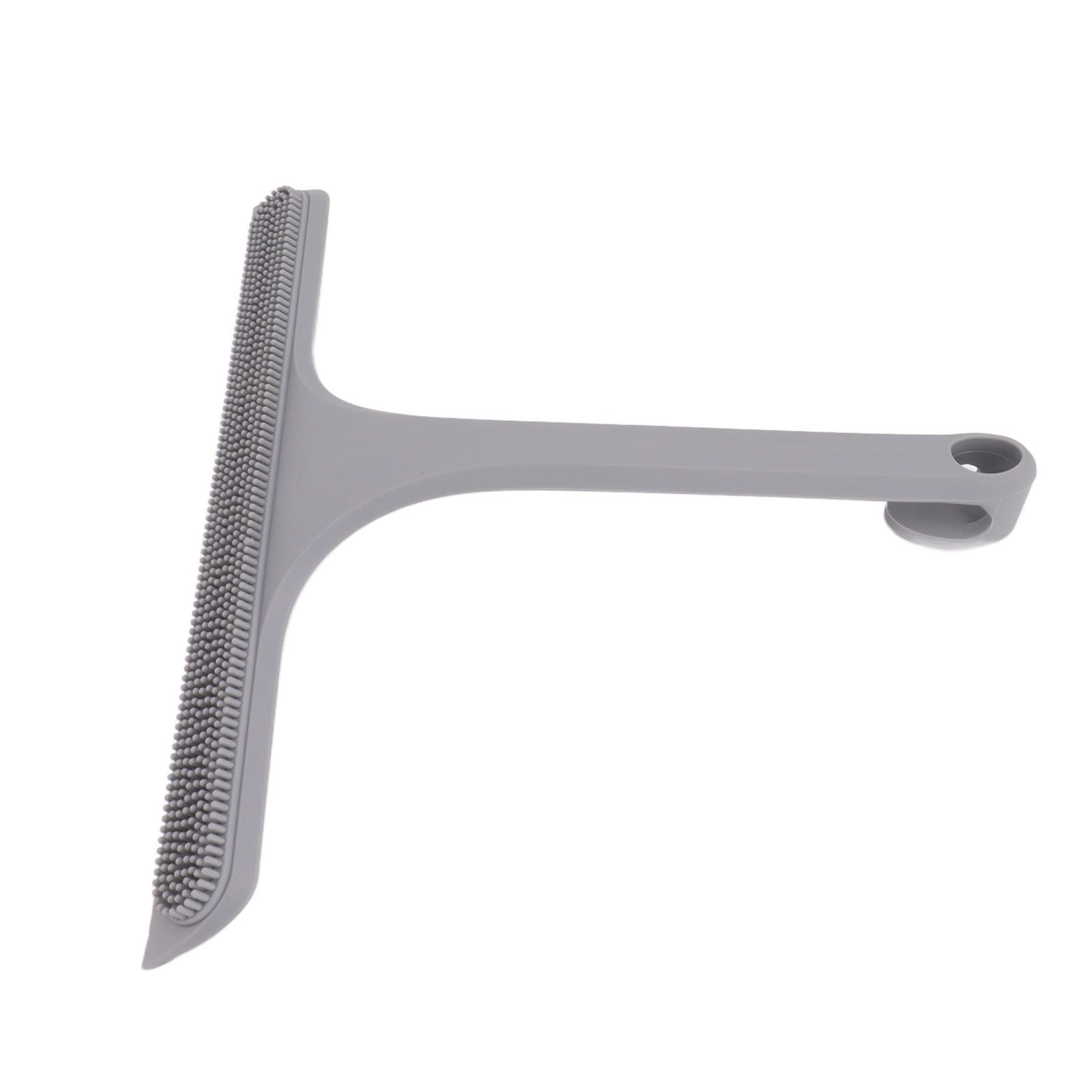 Glass Wiper with Non Slip Handle Silicone Window Cleaner Squeegee for Bathroom Windows Kitchen Mirror Grey V1294-YM0521-3112230011812