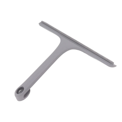 Glass Wiper with Non Slip Handle Silicone Window Cleaner Squeegee for Bathroom Windows Kitchen Mirror Grey V1294-YM0521-3112230011812