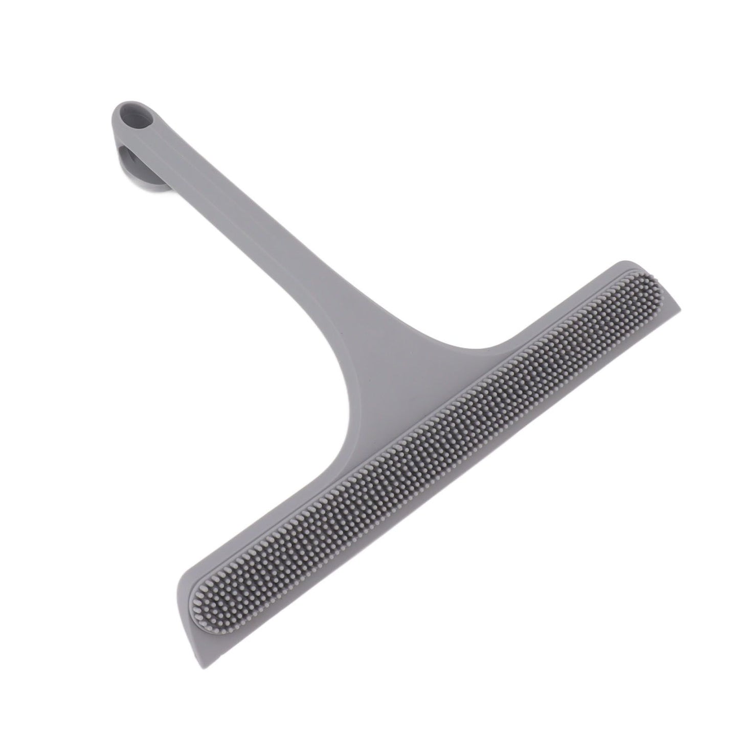 Glass Wiper with Non Slip Handle Silicone Window Cleaner Squeegee for Bathroom Windows Kitchen Mirror Grey V1294-YM0521-3112230011812