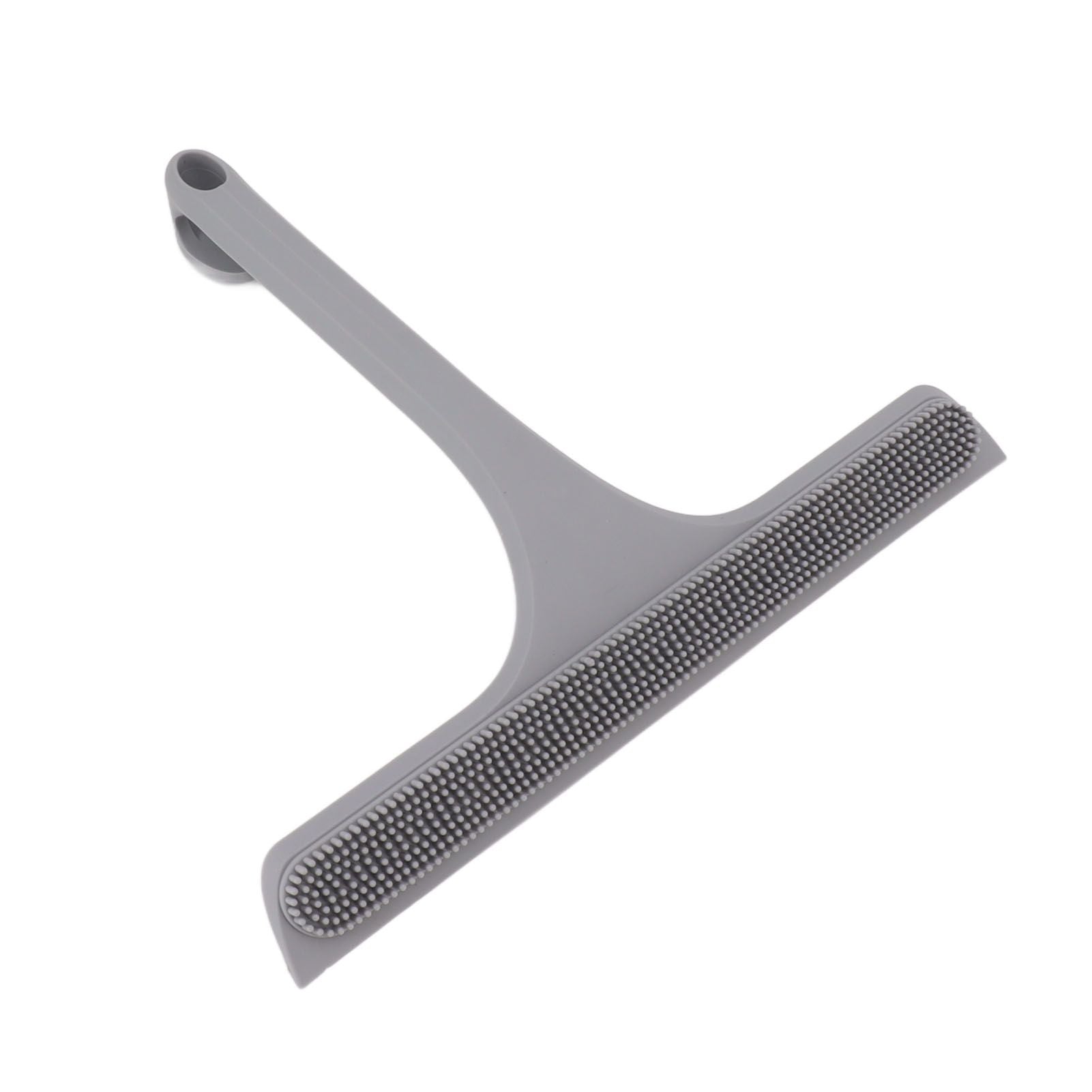 Glass Wiper with Non Slip Handle Silicone Window Cleaner Squeegee for Bathroom Windows Kitchen Mirror Grey V1294-YM0521-3112230011812