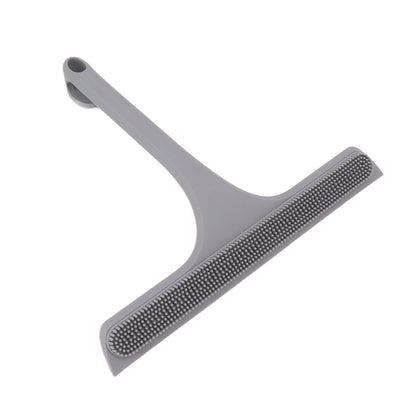 Glass Wiper with Non Slip Handle Silicone Window Cleaner Squeegee for Bathroom Windows Kitchen Mirror Grey V1294-YM0521-3112230011812