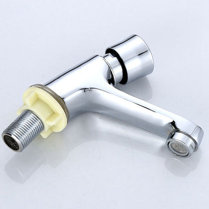 Time Delay Silver Faucet Single Tube Cold Water Basin Taps for Public Hotel Restaurant Shopping Mall V1294-YM0521-3112230012811