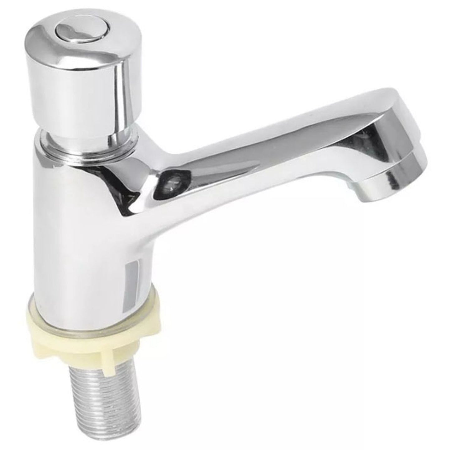 Time Delay Silver Faucet Single Tube Cold Water Basin Taps for Public Hotel Restaurant Shopping Mall V1294-YM0521-3112230012811