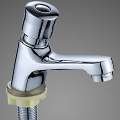 Time Delay Silver Faucet Single Tube Cold Water Basin Taps for Public Hotel Restaurant Shopping Mall V1294-YM0521-3112230012811