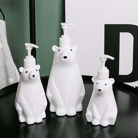 Soap Dispenser Bottle Cute Bear Shape Large Capacity Pump Dispenser Bottle for Bathroom Kitchen L V1294-YM0521-3112230014311