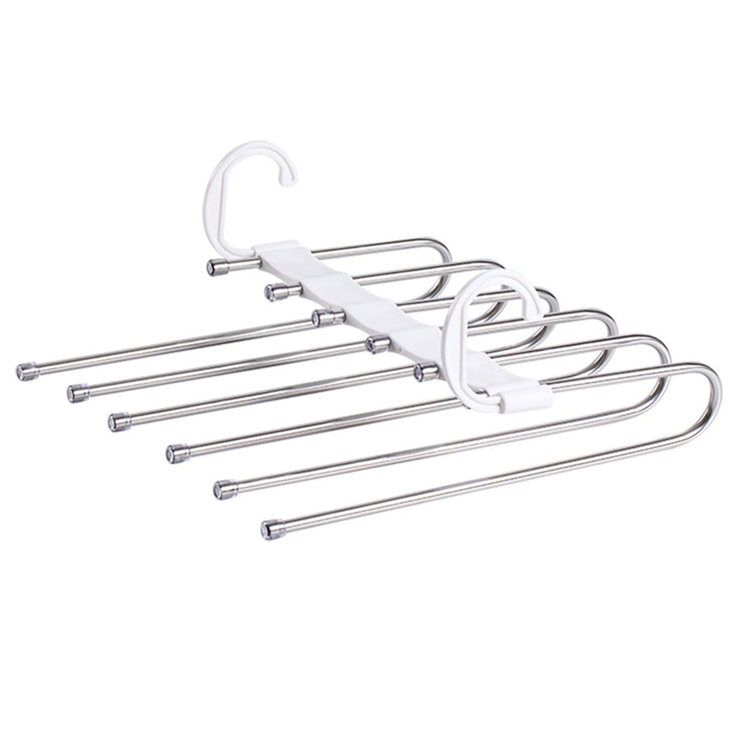 White Foldable Pants Rack Hanger Multifunctional Multi Layer Pants Folding Trouser Hanging Rack V1294-YM0521-3112230015611