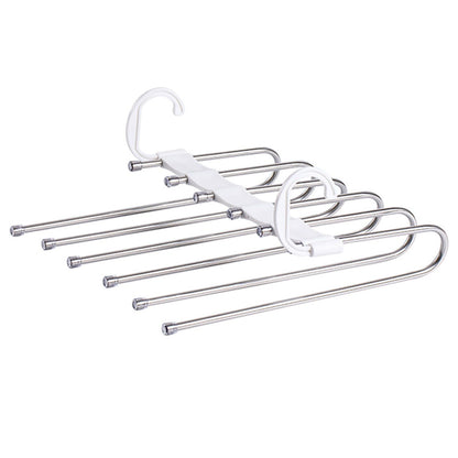 White Foldable Pants Rack Hanger Multifunctional Multi Layer Pants Folding Trouser Hanging Rack V1294-YM0521-3112230015611