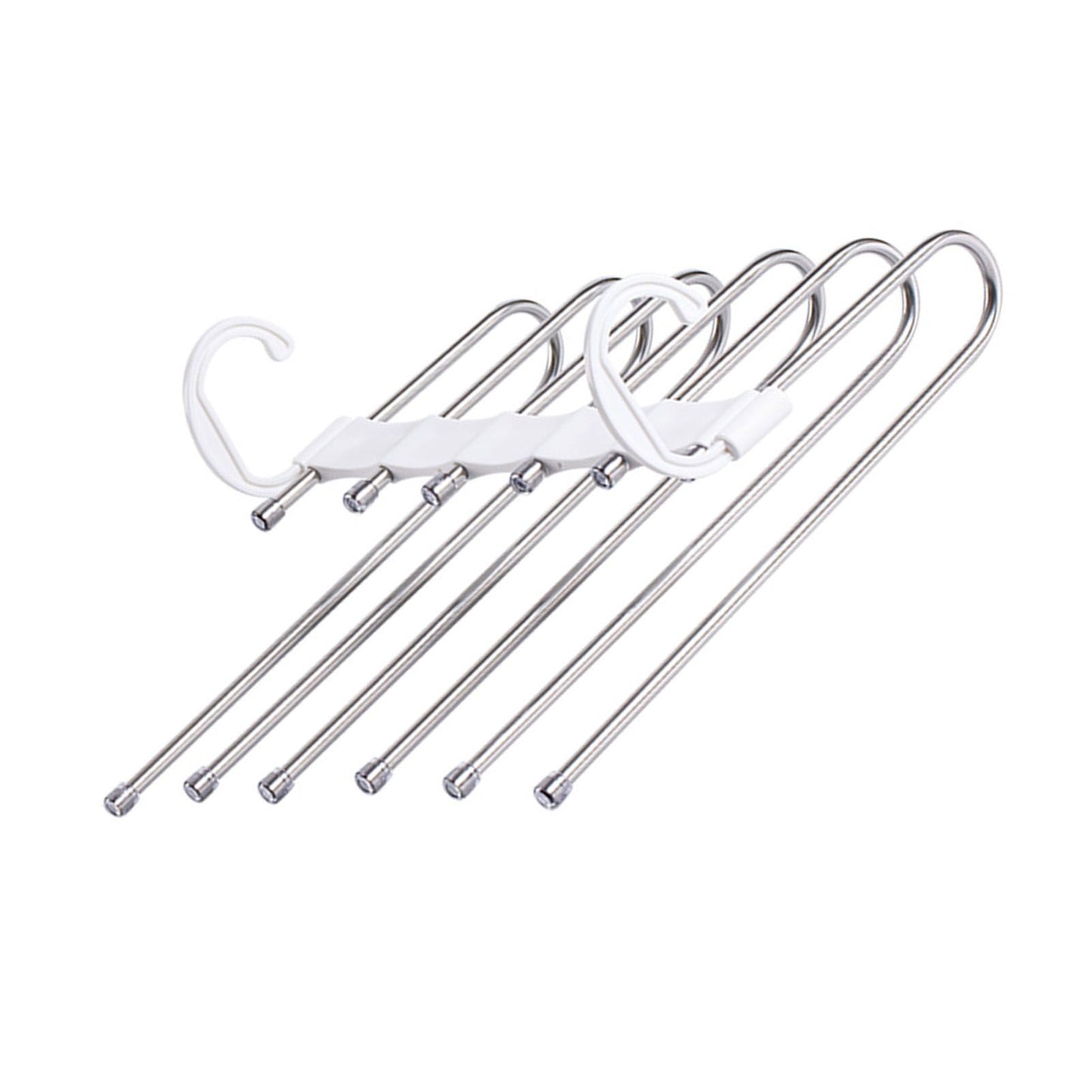 White Foldable Pants Rack Hanger Multifunctional Multi Layer Pants Folding Trouser Hanging Rack V1294-YM0521-3112230015611