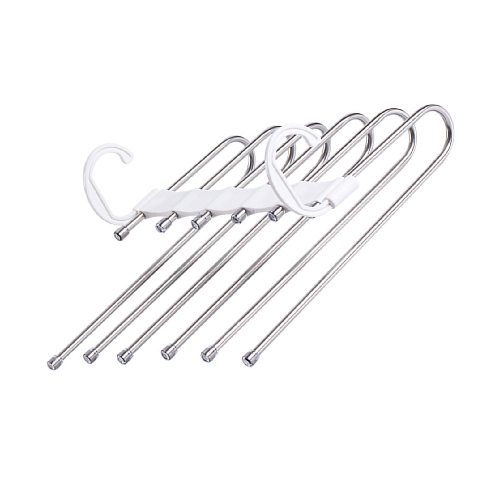 White Foldable Pants Rack Hanger Multifunctional Multi Layer Pants Folding Trouser Hanging Rack V1294-YM0521-3112230015611