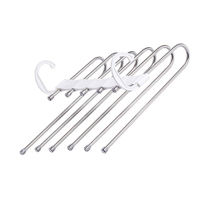 White Foldable Pants Rack Hanger Multifunctional Multi Layer Pants Folding Trouser Hanging Rack V1294-YM0521-3112230015611