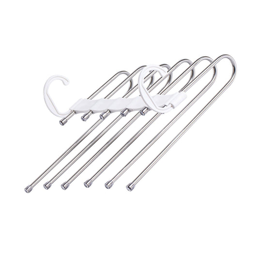 White Foldable Pants Rack Hanger Multifunctional Multi Layer Pants Folding Trouser Hanging Rack V1294-YM0521-3112230015611