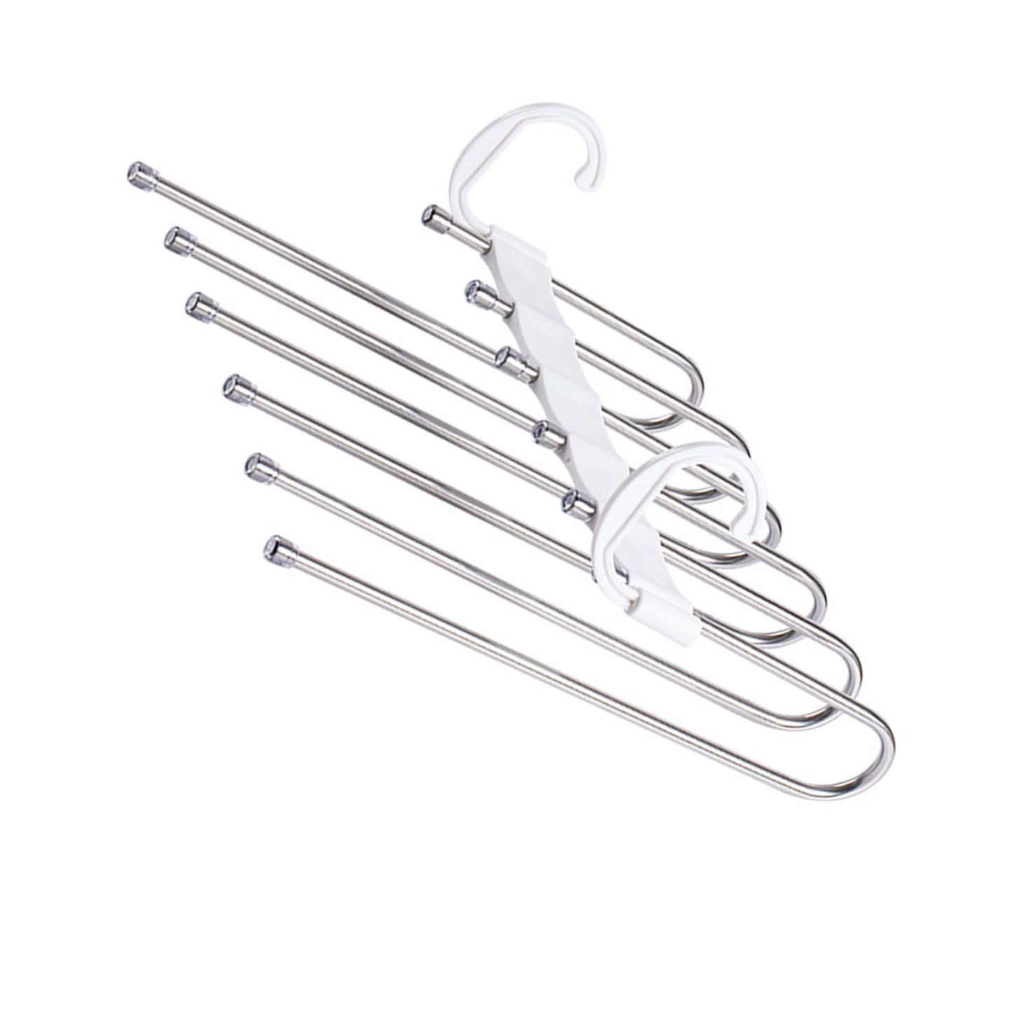 White Foldable Pants Rack Hanger Multifunctional Multi Layer Pants Folding Trouser Hanging Rack V1294-YM0521-3112230015611