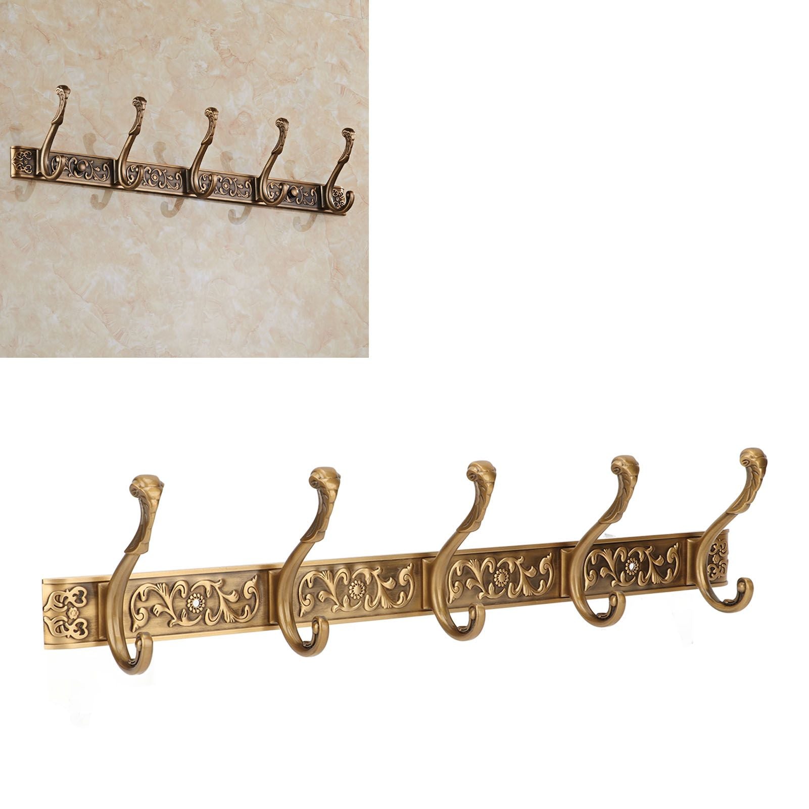 Rail Wall Hook Behind Door Mounted for Coat Hat Clothes Hanging Vintage Space Aluminum Hardware V1294-YM0521-3112230015811