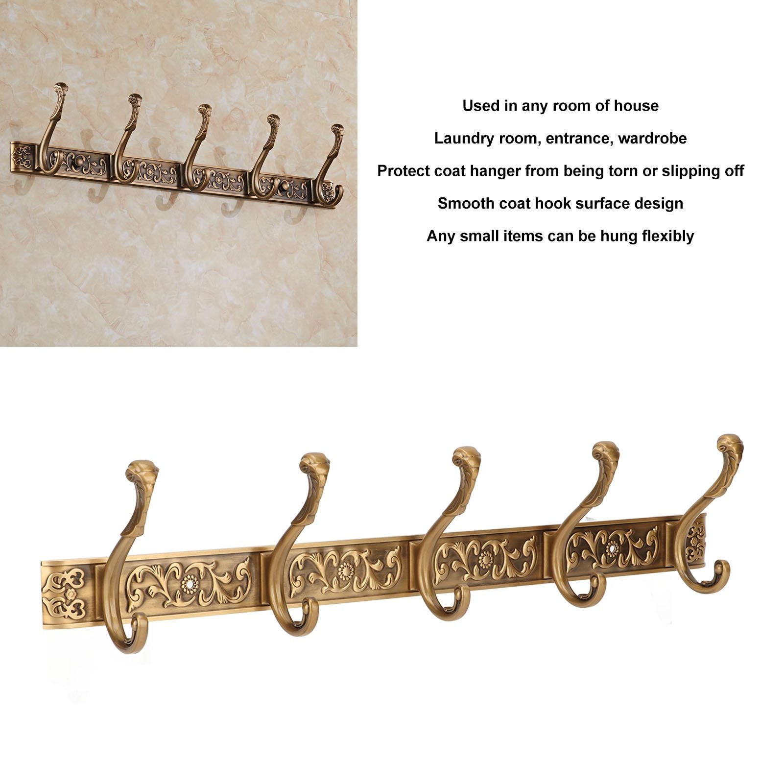 Rail Wall Hook Behind Door Mounted for Coat Hat Clothes Hanging Vintage Space Aluminum Hardware V1294-YM0521-3112230015811