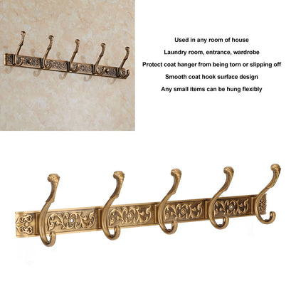 Rail Wall Hook Behind Door Mounted for Coat Hat Clothes Hanging Vintage Space Aluminum Hardware V1294-YM0521-3112230015811