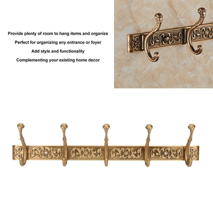 Rail Wall Hook Behind Door Mounted for Coat Hat Clothes Hanging Vintage Space Aluminum Hardware V1294-YM0521-3112230015811