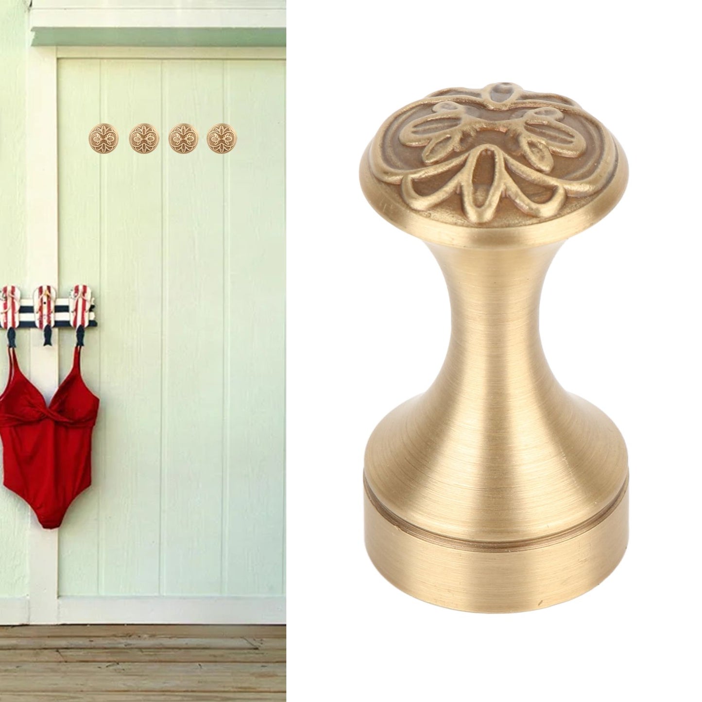 Bathroom Towel Hook Copper Retro Multifunctional Space Saving Wall Mounted Robe Hook for Door C Type V1294-YM0521-3112230015913