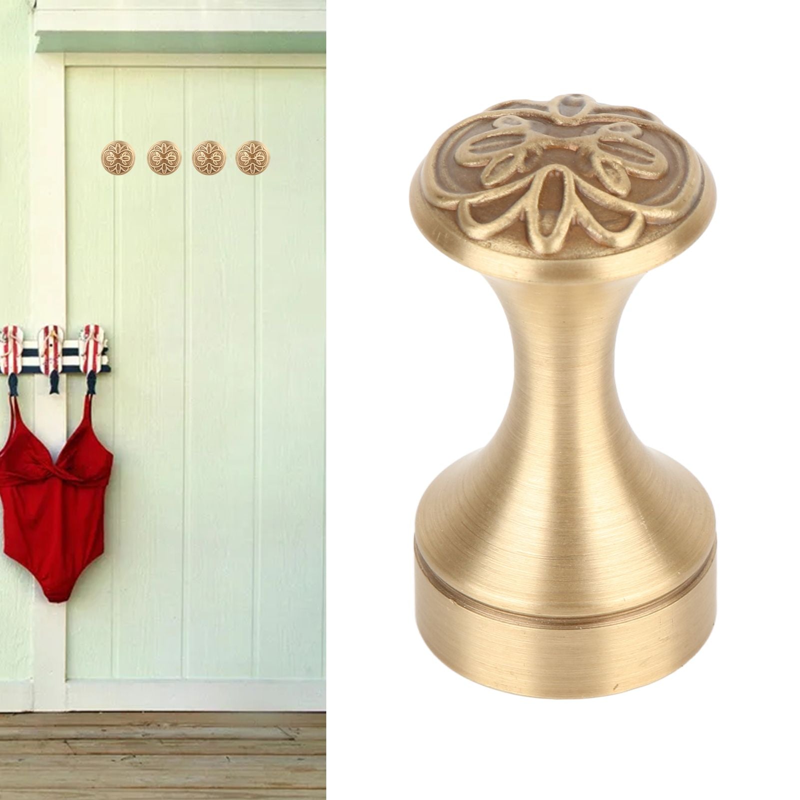 Bathroom Towel Hook Copper Retro Multifunctional Space Saving Wall Mounted Robe Hook for Door C Type V1294-YM0521-3112230015913
