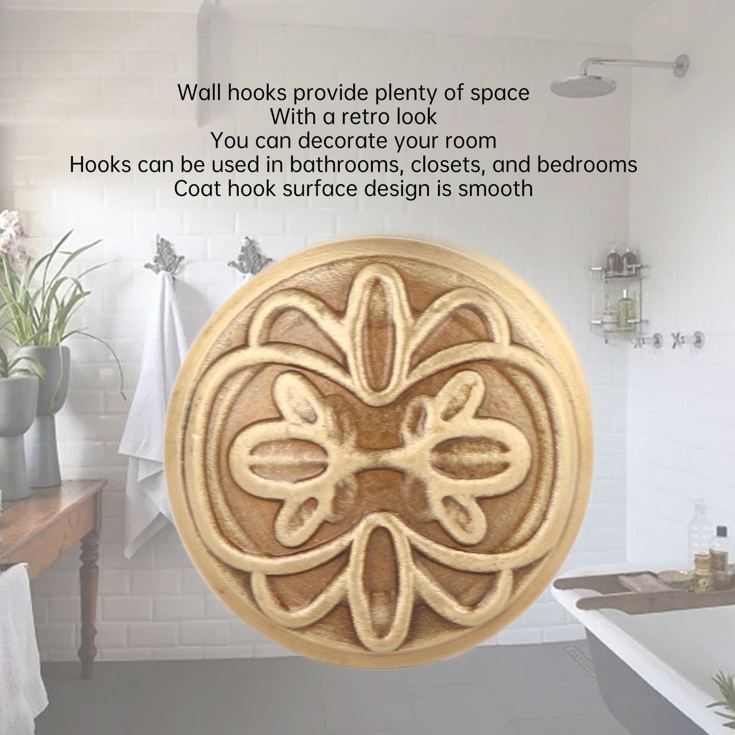 Bathroom Towel Hook Copper Retro Multifunctional Space Saving Wall Mounted Robe Hook for Door C Type V1294-YM0521-3112230015913