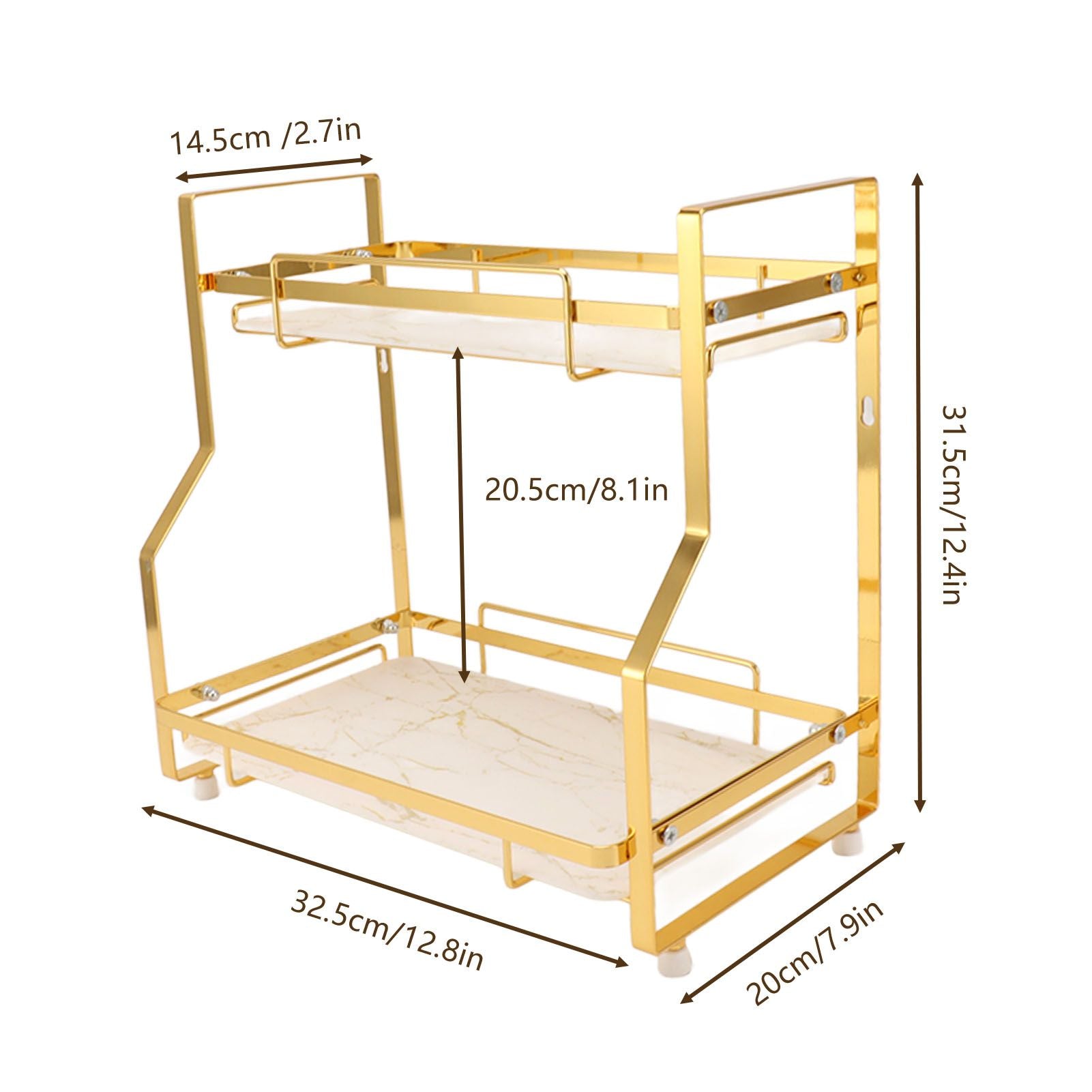 Bathroom Storage Shelf Wall Mounted Corner Organizer Standing Rack for Living Room Bedroom Kitchen White and V1294-YM0521-3112230017111