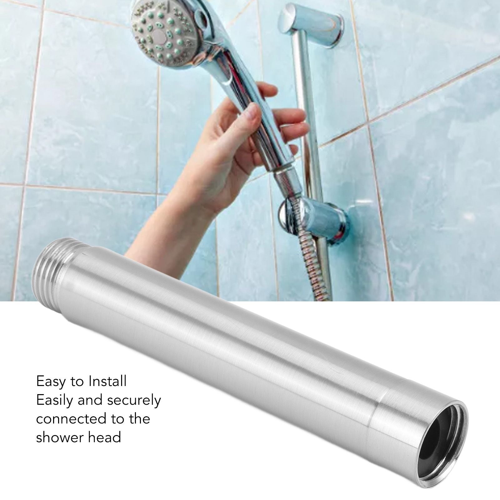 Shower Extension Tube Stainless Steel Handheld Shower Head Extender for Bathroom 4in V1294-YM0521-3112230019211
