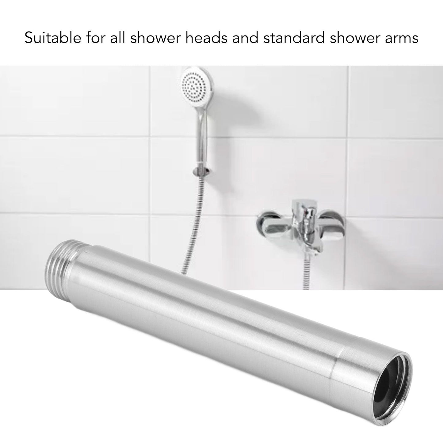 Shower Extension Tube Stainless Steel Handheld Shower Head Extender for Bathroom 4in V1294-YM0521-3112230019211