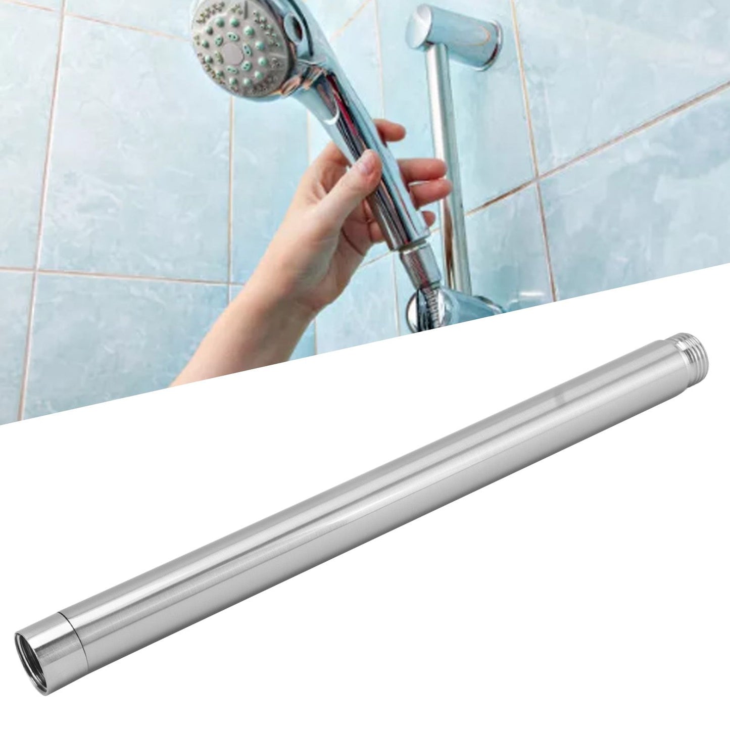 Shower Extension Tube Stainless Steel Handheld Shower Head Extender for Bathroom 10in V1294-YM0521-3112230019213