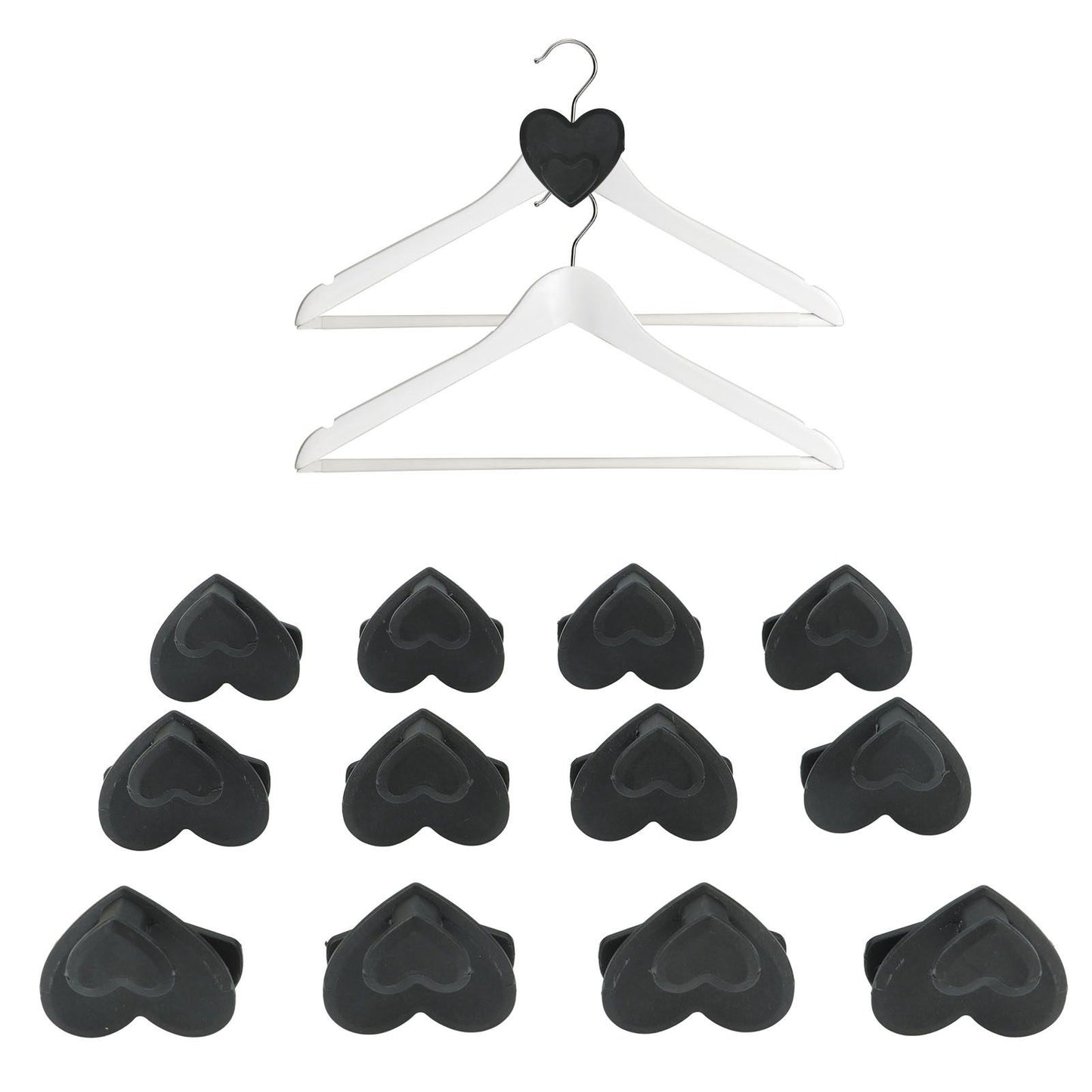12pcs Clothes Hanger Connector Hooks Hanger Connecting Hooks Multifunctional Wardrobe Drying Hanger Black V1294-YM0521-3112230022211