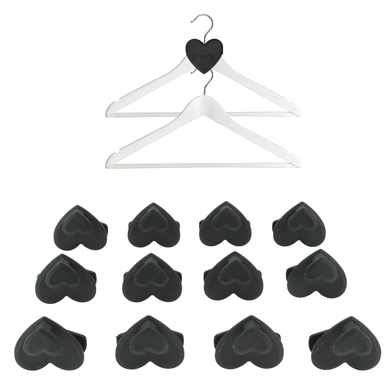 12pcs Clothes Hanger Connector Hooks Hanger Connecting Hooks Multifunctional Wardrobe Drying Hanger Black V1294-YM0521-3112230022211