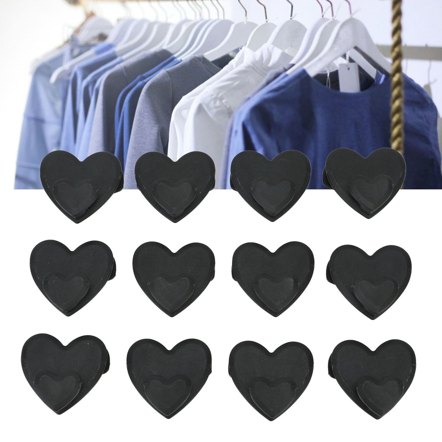 12pcs Clothes Hanger Connector Hooks Hanger Connecting Hooks Multifunctional Wardrobe Drying Hanger Black V1294-YM0521-3112230022211