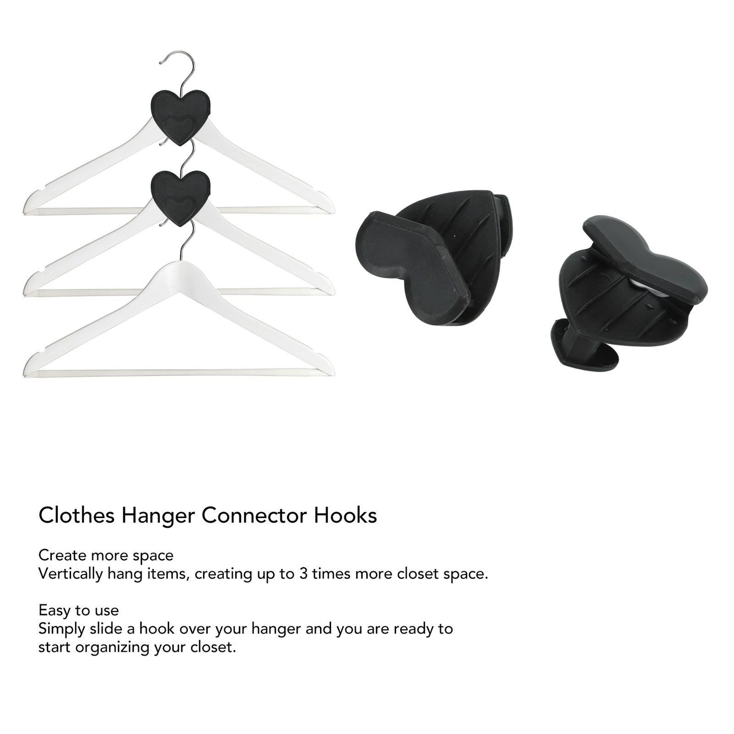 12pcs Clothes Hanger Connector Hooks Hanger Connecting Hooks Multifunctional Wardrobe Drying Hanger Black V1294-YM0521-3112230022211