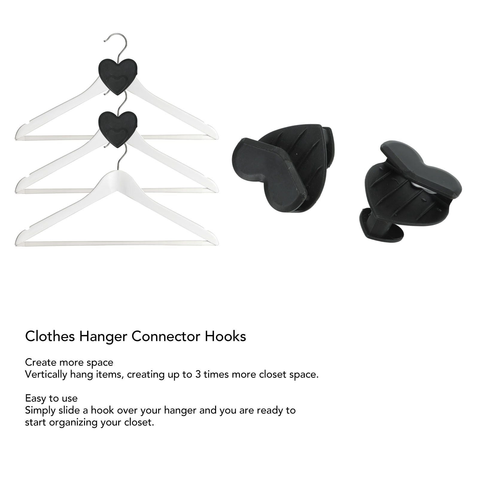 12pcs Clothes Hanger Connector Hooks Hanger Connecting Hooks Multifunctional Wardrobe Drying Hanger Black V1294-YM0521-3112230022211