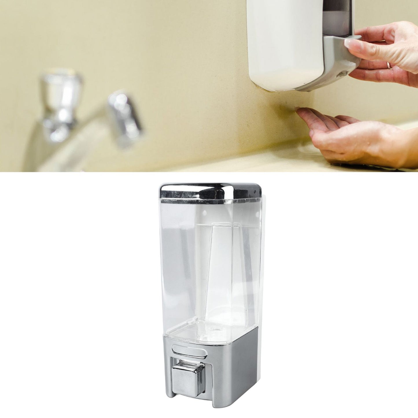 Soap Dispenser ABS Plastic Wall Mount Single Head Bathroom Kitchen Sink Accessories 480ml V1294-YM0521-3112230025211